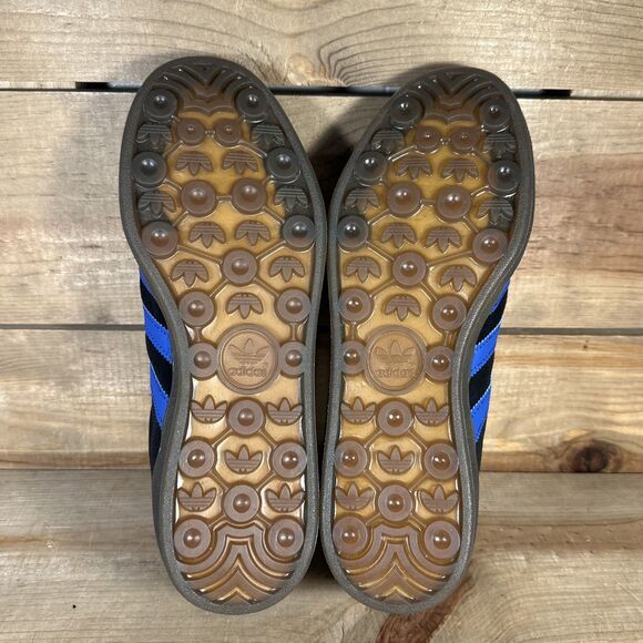 NEW Mens Size 7 - Adidas Gazelle Indoor “Black Blue Gum” Low Top Sneakers JQ2692